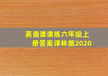 英语课课练六年级上册答案译林版2020