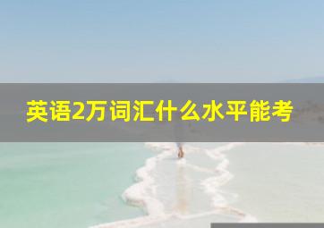 英语2万词汇什么水平能考