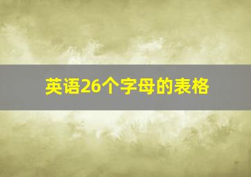 英语26个字母的表格