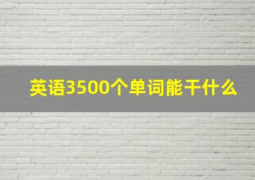 英语3500个单词能干什么