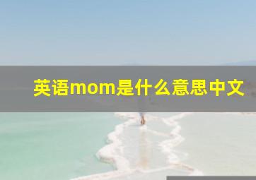 英语mom是什么意思中文