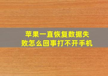 苹果一直恢复数据失败怎么回事打不开手机