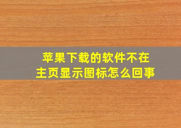 苹果下载的软件不在主页显示图标怎么回事