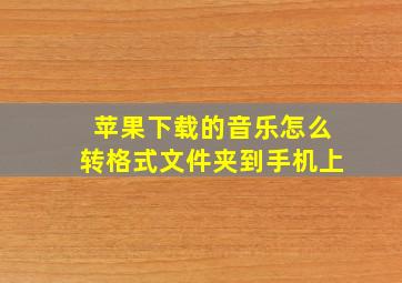 苹果下载的音乐怎么转格式文件夹到手机上