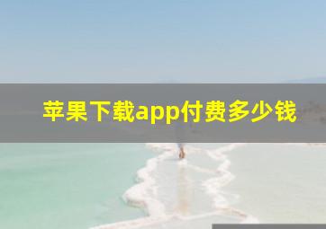 苹果下载app付费多少钱