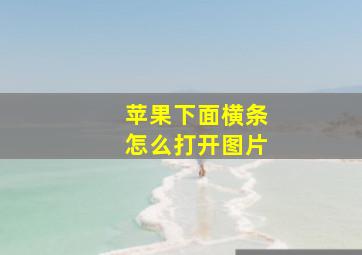 苹果下面横条怎么打开图片