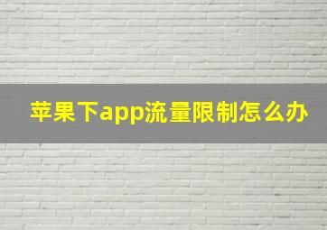 苹果下app流量限制怎么办