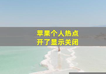 苹果个人热点开了显示关闭