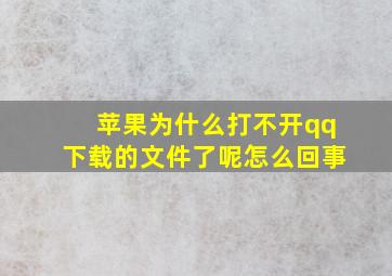 苹果为什么打不开qq下载的文件了呢怎么回事