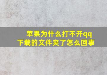 苹果为什么打不开qq下载的文件夹了怎么回事