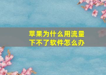 苹果为什么用流量下不了软件怎么办