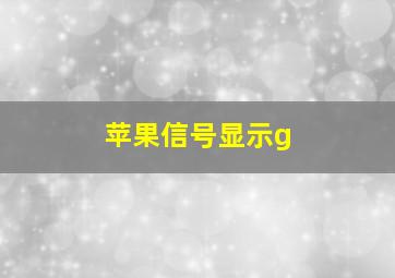 苹果信号显示g