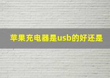 苹果充电器是usb的好还是