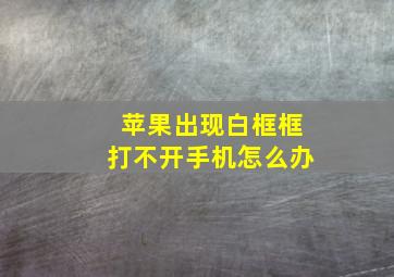 苹果出现白框框打不开手机怎么办