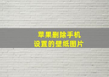 苹果删除手机设置的壁纸图片