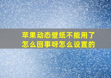 苹果动态壁纸不能用了怎么回事呀怎么设置的