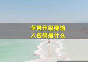 苹果升级要输入密码是什么