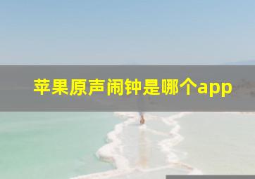 苹果原声闹钟是哪个app