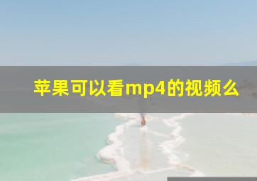 苹果可以看mp4的视频么