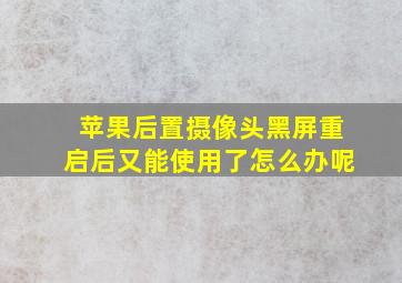 苹果后置摄像头黑屏重启后又能使用了怎么办呢