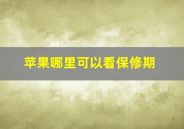 苹果哪里可以看保修期