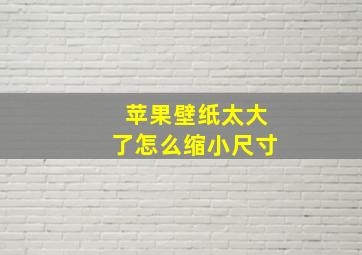 苹果壁纸太大了怎么缩小尺寸