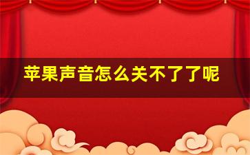 苹果声音怎么关不了了呢