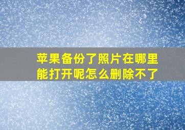 苹果备份了照片在哪里能打开呢怎么删除不了