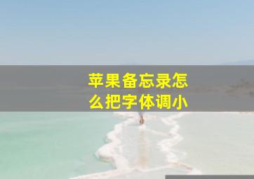 苹果备忘录怎么把字体调小