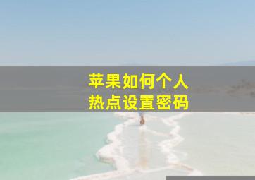 苹果如何个人热点设置密码