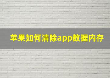 苹果如何清除app数据内存