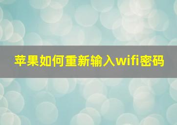 苹果如何重新输入wifi密码