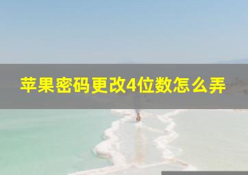 苹果密码更改4位数怎么弄