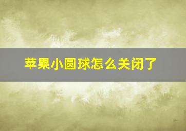 苹果小圆球怎么关闭了