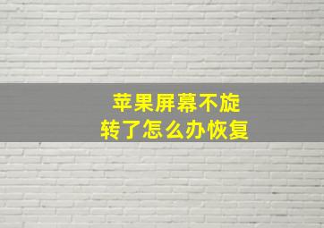 苹果屏幕不旋转了怎么办恢复