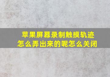 苹果屏幕录制触摸轨迹怎么弄出来的呢怎么关闭