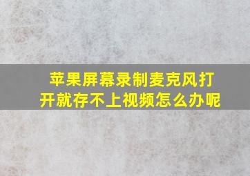 苹果屏幕录制麦克风打开就存不上视频怎么办呢