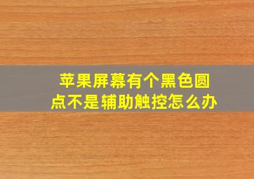 苹果屏幕有个黑色圆点不是辅助触控怎么办