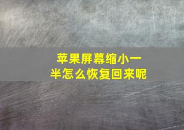 苹果屏幕缩小一半怎么恢复回来呢