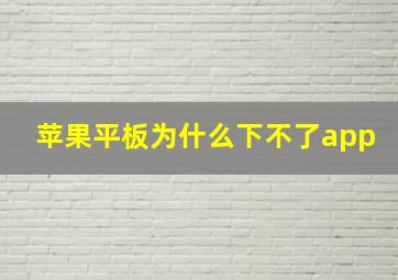 苹果平板为什么下不了app