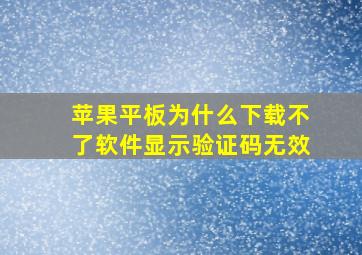 苹果平板为什么下载不了软件显示验证码无效