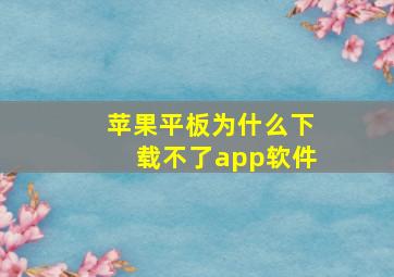 苹果平板为什么下载不了app软件