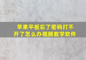 苹果平板忘了密码打不开了怎么办视频教学软件