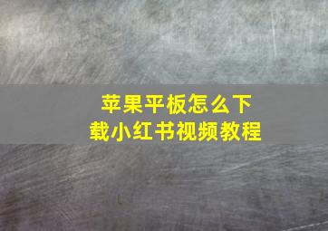 苹果平板怎么下载小红书视频教程