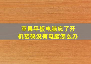 苹果平板电脑忘了开机密码没有电脑怎么办