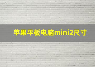 苹果平板电脑mini2尺寸