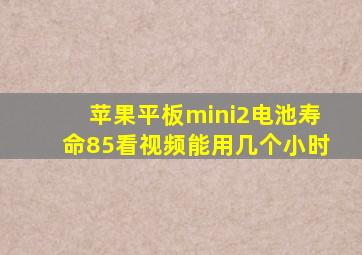 苹果平板mini2电池寿命85看视频能用几个小时