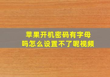 苹果开机密码有字母吗怎么设置不了呢视频