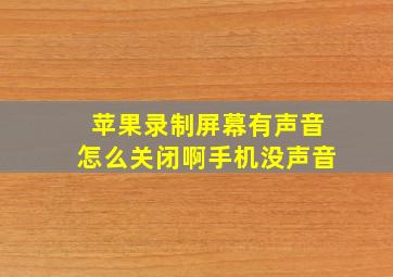 苹果录制屏幕有声音怎么关闭啊手机没声音