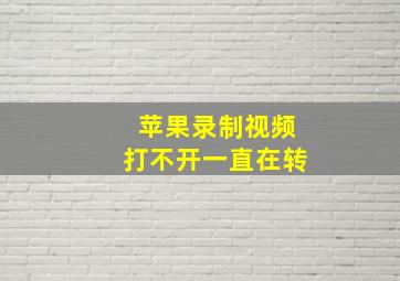 苹果录制视频打不开一直在转